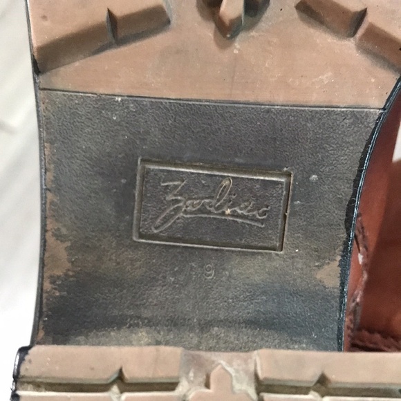 ZODIAC Cognac Brown Leather Gannet Lug Sole Ankle Boots size 9 - Picture 9 of 11